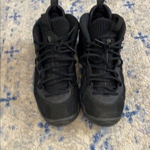 Black suede Nike Foamposite